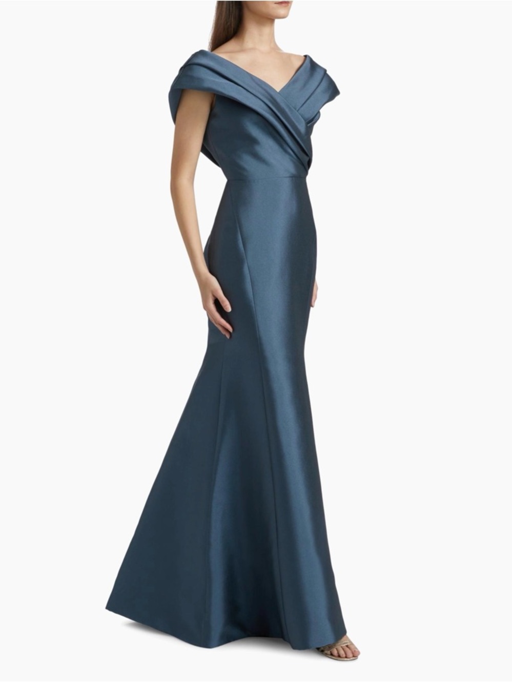 Amsale Petrol Satin Mermaid Skirt - Picture 3 of 5
